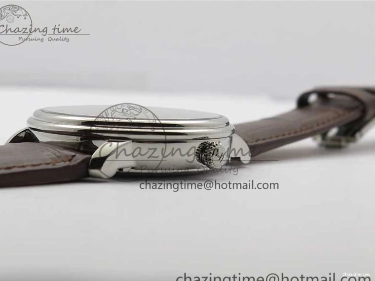 0321 Villeret 6654 SS Complicated Function OMF 1:1 Best Edition White Dial on Brown Leather Strap A6654 V Popular 7904